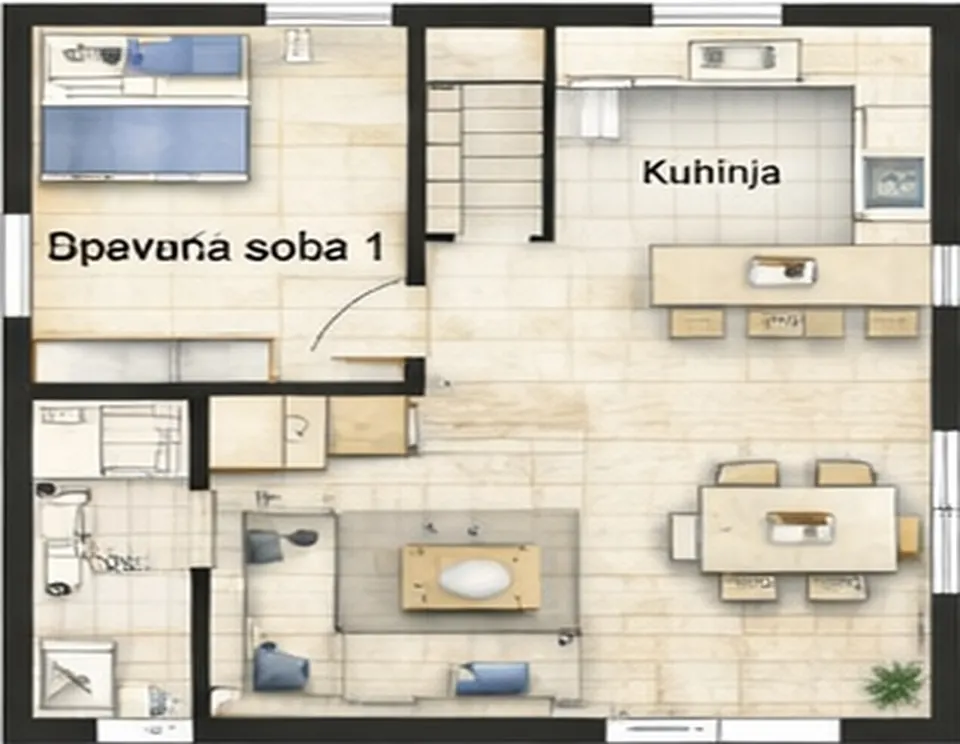 Osnova montažne kuće Troiposobna kuća 01, 92 m², SIP Gradnja