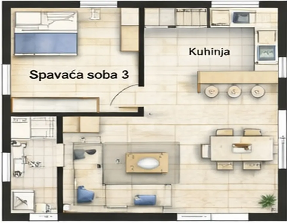 Osnova montažne kuće Troiposobna kuća 03, 101 m², SIP Gradnja
