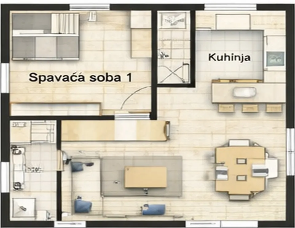 Osnova montažne kuće Troiposobna kuća 04, 105 m², SIP Gradnja
