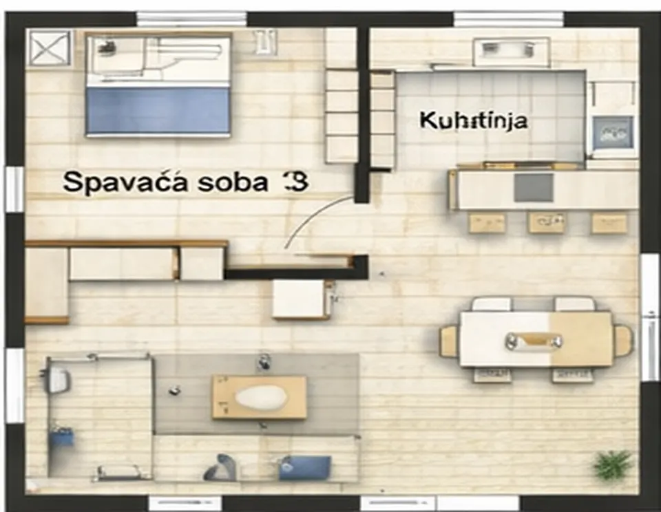 Osnova montažne kuće Troiposobna kuća 06, 98 m², SIP Gradnja