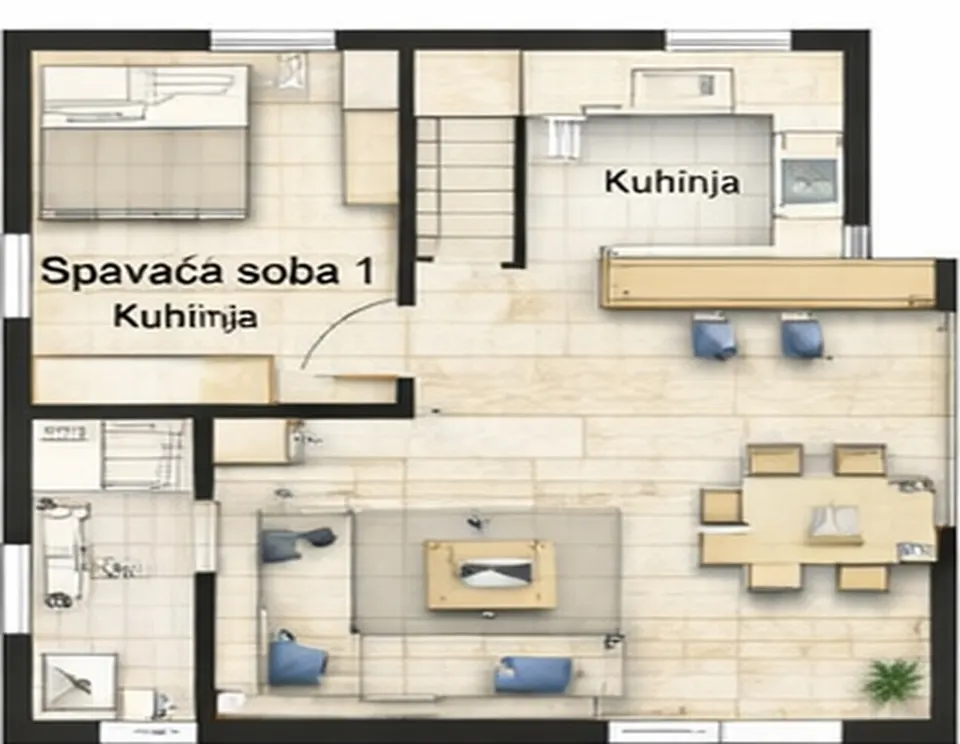 Osnova montažne kuće Troiposobna kuća 07, 94 m², SIP Gradnja