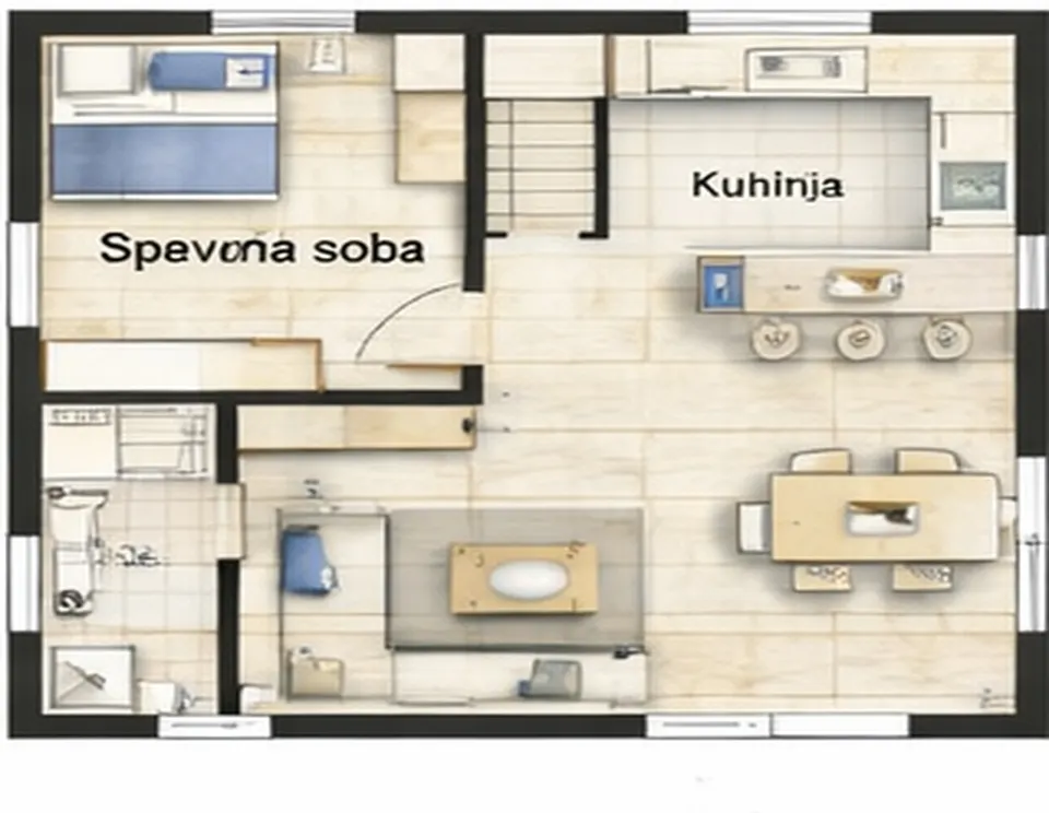 Osnova montažne kuće Troiposobna kuća 09, 112 m², SIP Gradnja