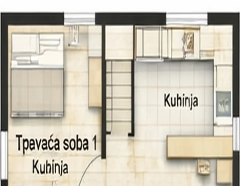 Osnova montažne kuće Troiposobna kuća 13, 97 m², SIP Gradnja