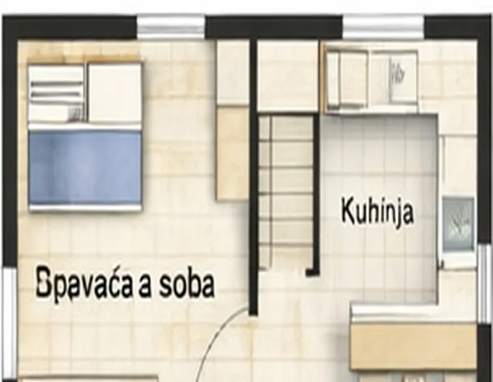 Osnova montažne kuće Troiposobna kuća 14, 106 m², SIP Gradnja