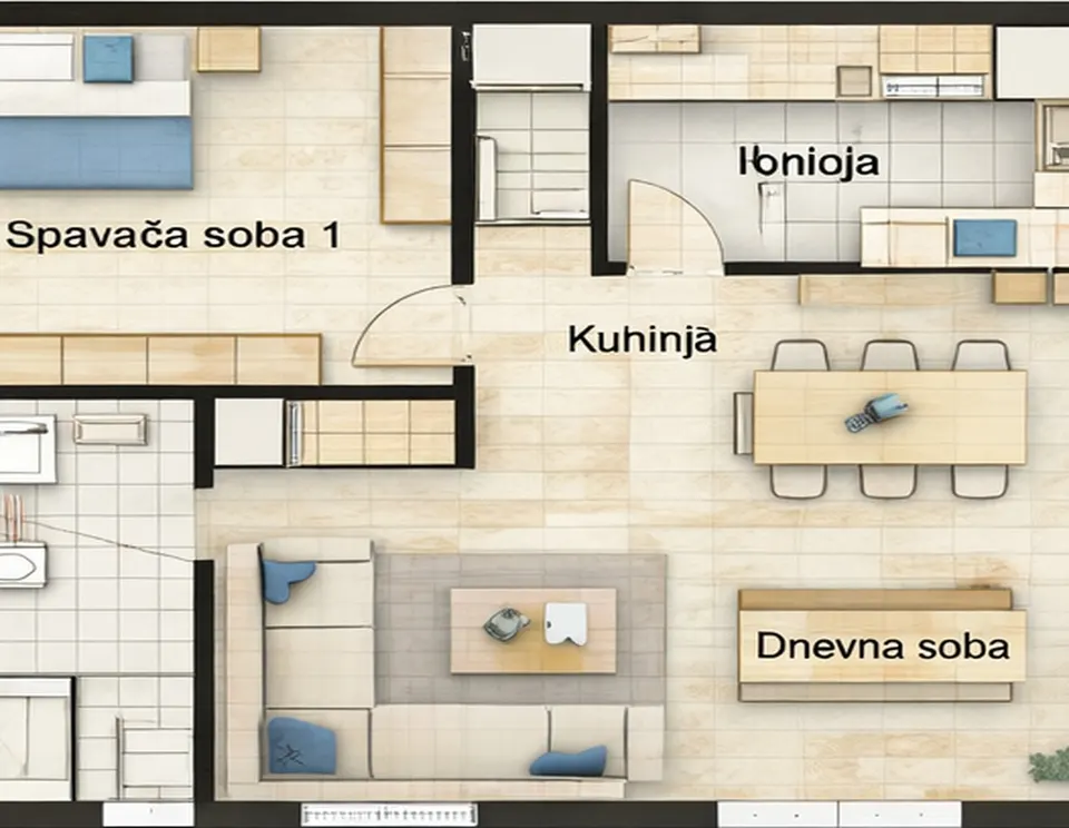 Osnova montažne kuće Troiposobna kuća 20, 107 m², SIP Gradnja
