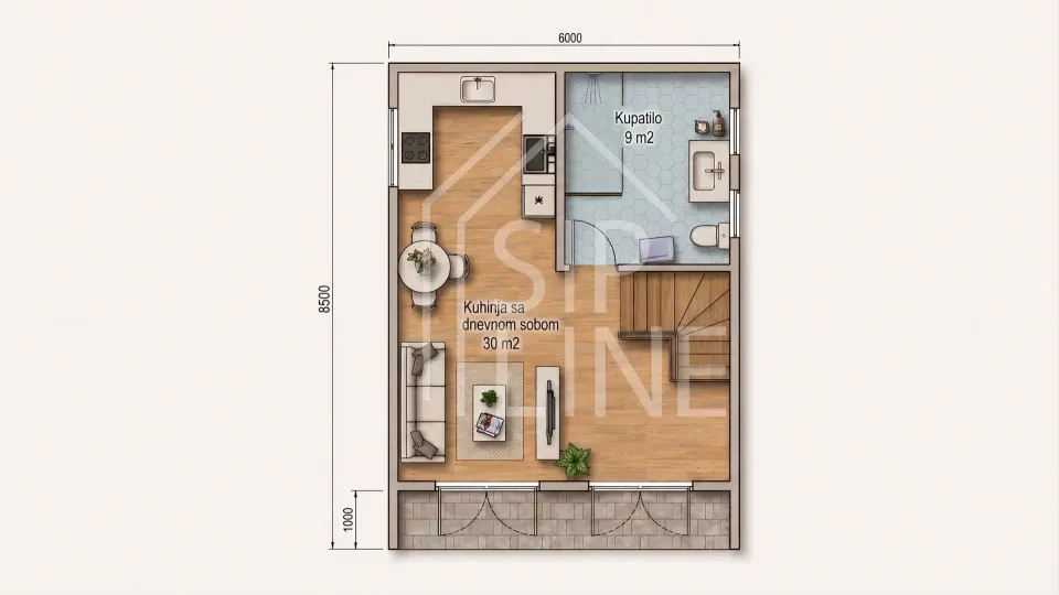 Montažna kuća Barnhause Grand, 40 m², Sipline