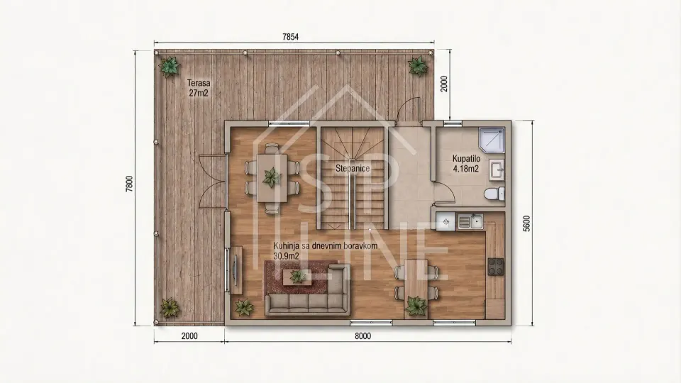 Montažna kuća Zavicaj, 40 m², Sipline