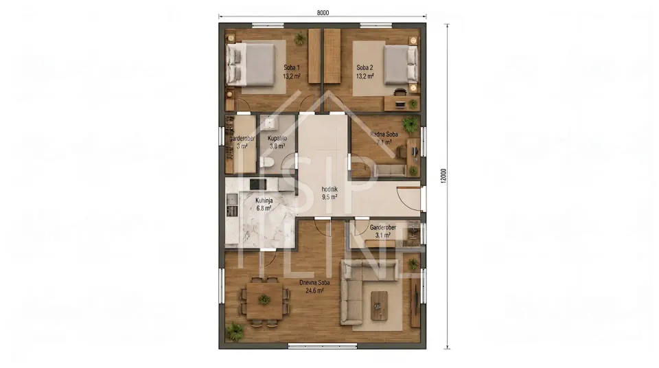 Montažna kuća Zora, 40 m², Sipline