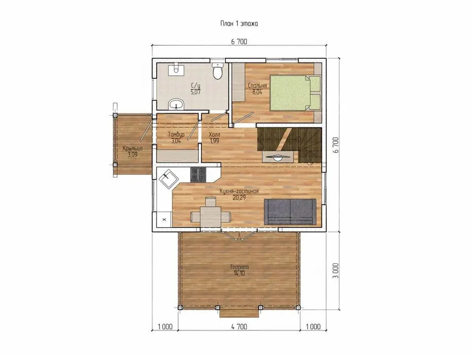 Montažna kuća Zvezdana, 40 m², Sipline
