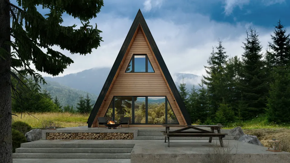 Montažna kuća A FRAME V1, 53 m², Steco Centar