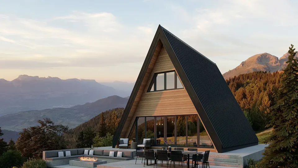 Montažna kuća A FRAME V1, 53 m², Steco Centar
