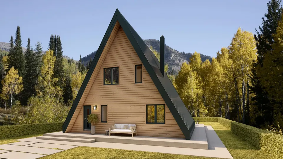 Montažna kuća A FRAME V4, 53 m², Steco Centar