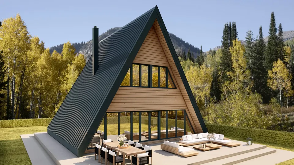 Montažna kuća A FRAME V4, 53 m², Steco Centar