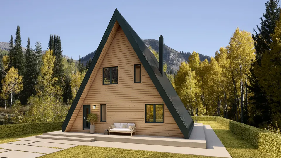 Montažna kuća A FRAME V4, 53 m², Steco Centar