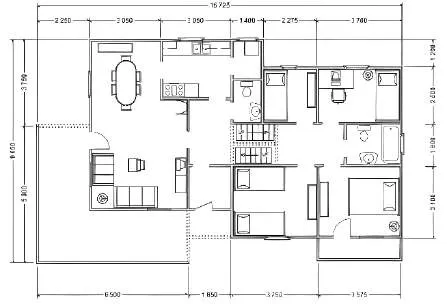 Osnova: TOP LINE Montažne kuće TPL-117, 135 m²