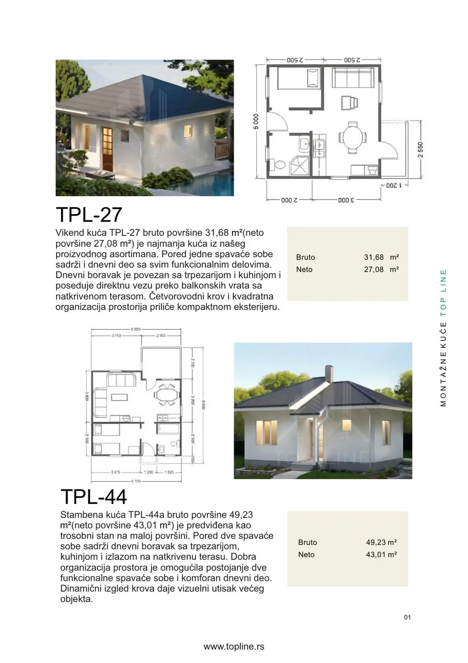 Montažna kuća TPL-27, 32 m², TOP LINE Montažne kuće