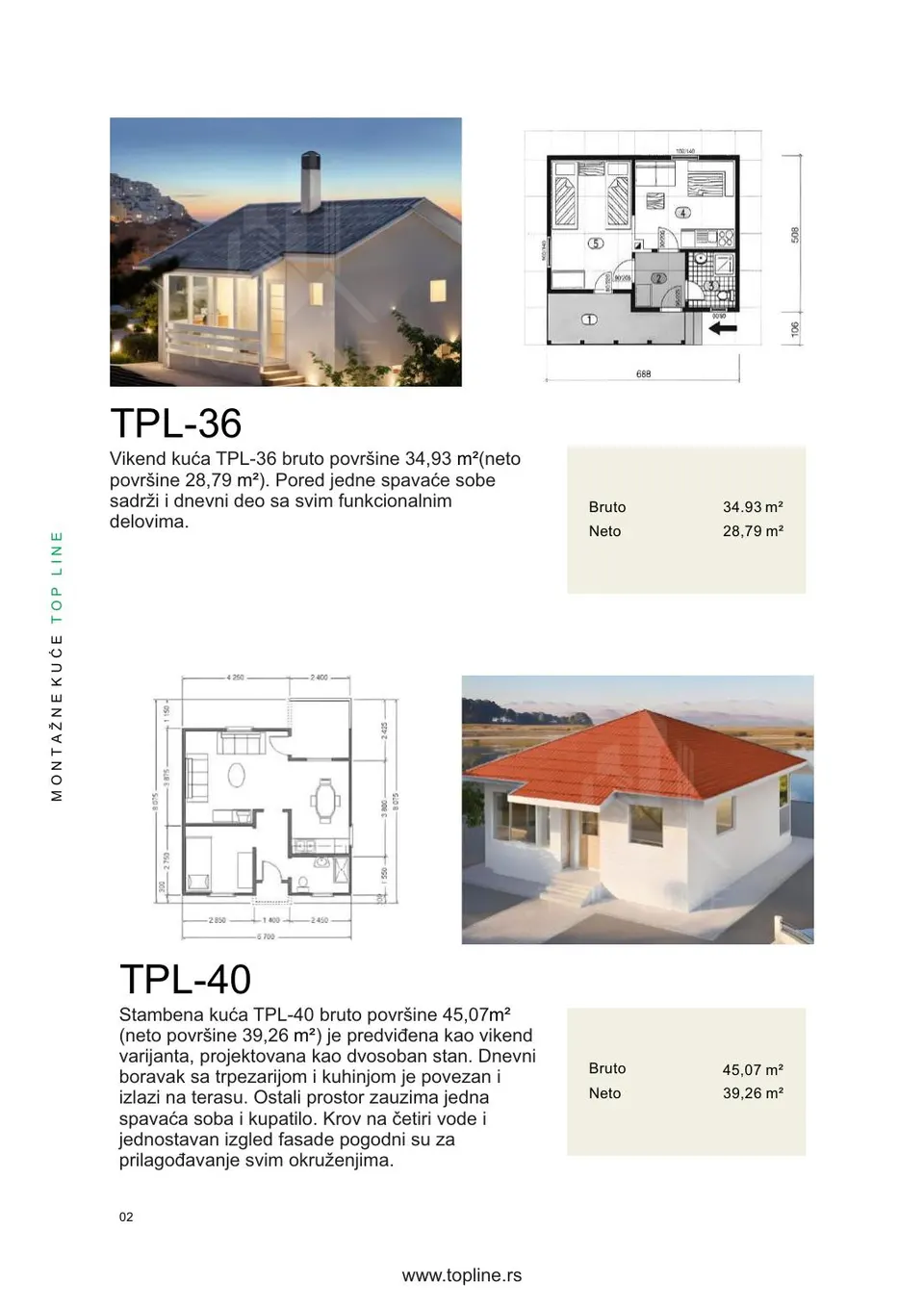 Montažna kuća TPL-40, 45 m², TOP LINE Montažne kuće