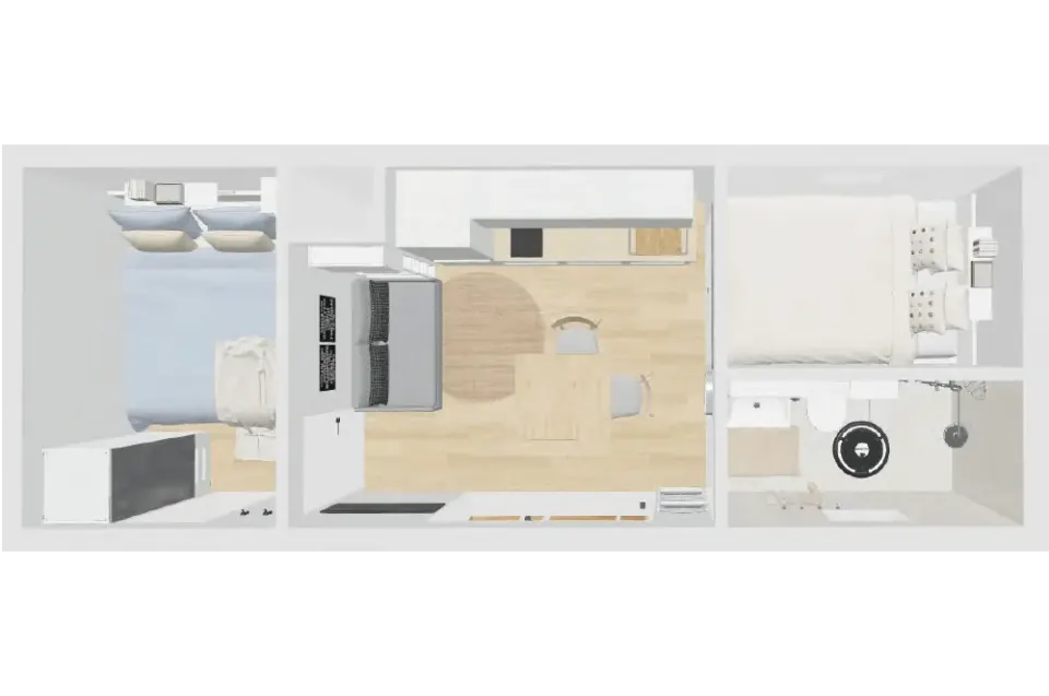 Osnova montažne kuće Mobilna 24, 24 m², ZerroMax