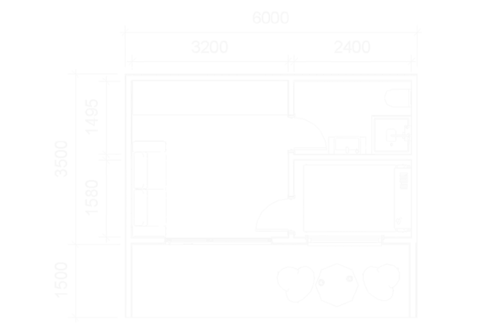 Osnova montažne kuće Zen 30, 30 m², ZerroMax